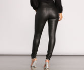 She's Edgy Coated Skinny Pants Ins Street